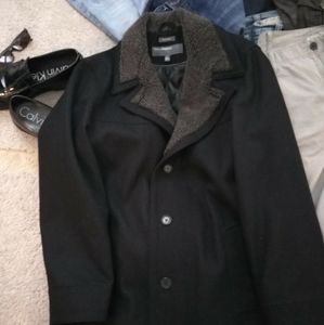 Like New Single- breasted Pea Coat, Perry Elliis